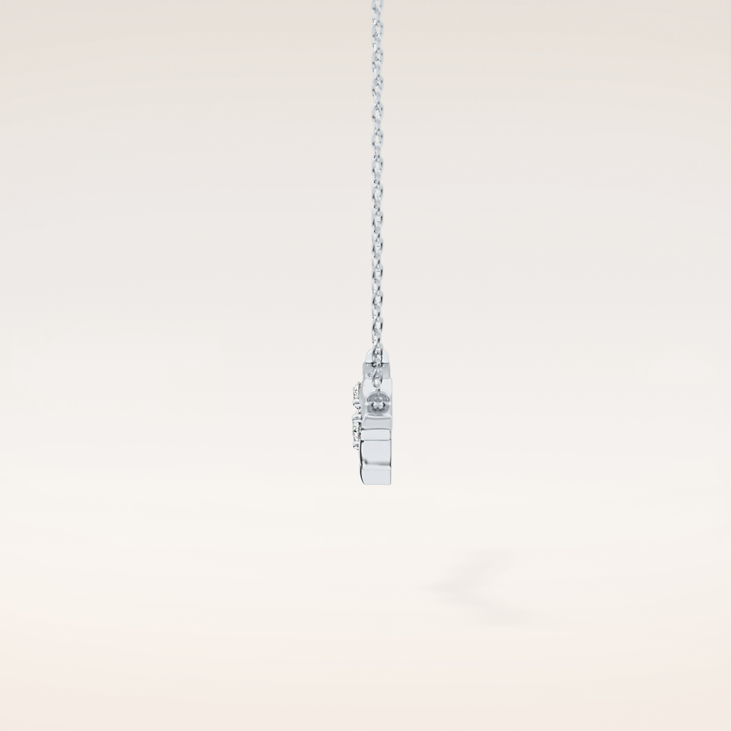 0.07 TCW Round Cut Moissanite Twig Necklace