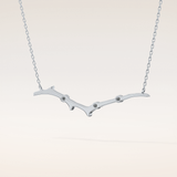 0.07 TCW Round Cut Moissanite Twig Necklace