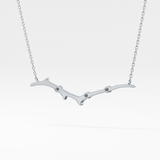 0.07 TCW Round Lab Grown Diamond Twig Necklace