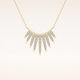 0.426 TCW Round Cut Moissanite Rising Sun Necklace