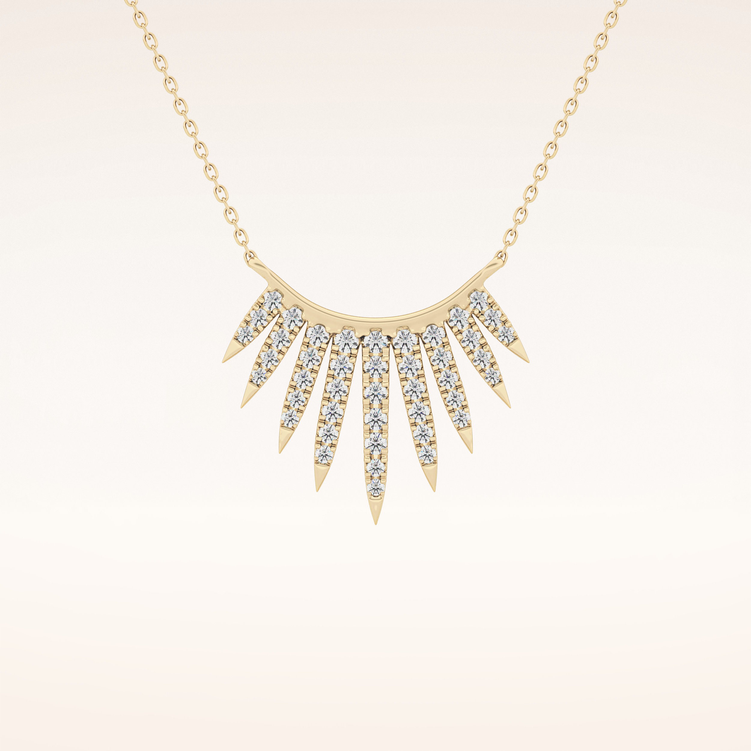 0.426 TCW Round Cut Moissanite Rising Sun Necklace
