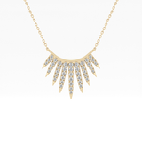 0.426 TCW Round Lab Grown Diamond Rising Sun Necklace