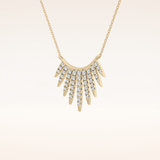 0.426 TCW Round Cut Moissanite Rising Sun Necklace