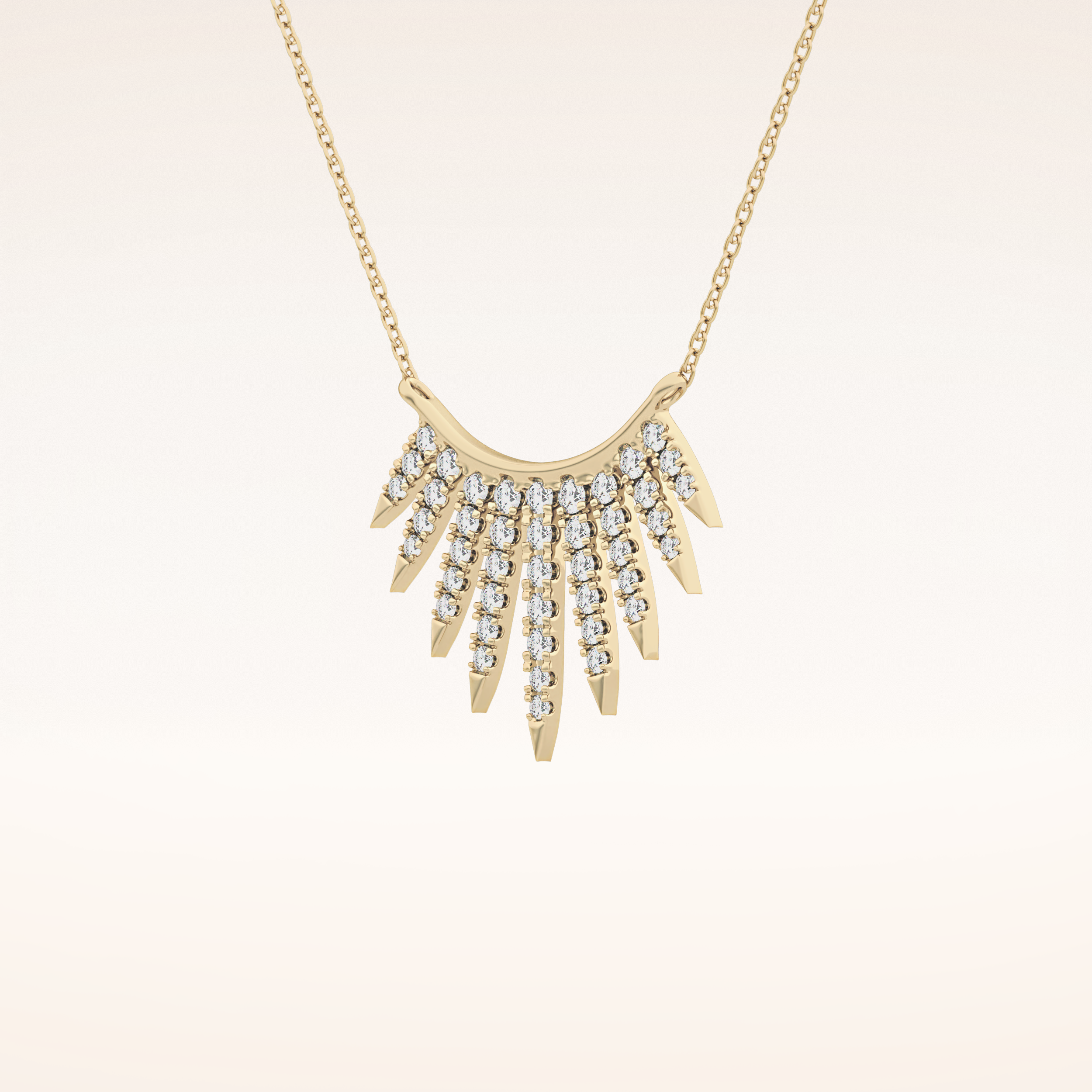 0.426 TCW Round Cut Moissanite Rising Sun Necklace
