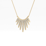 0.426 TCW Round Lab Grown Diamond Rising Sun Necklace