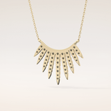 0.426 TCW Round Cut Moissanite Rising Sun Necklace