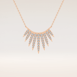 0.426 TCW Round Cut Moissanite Rising Sun Necklace