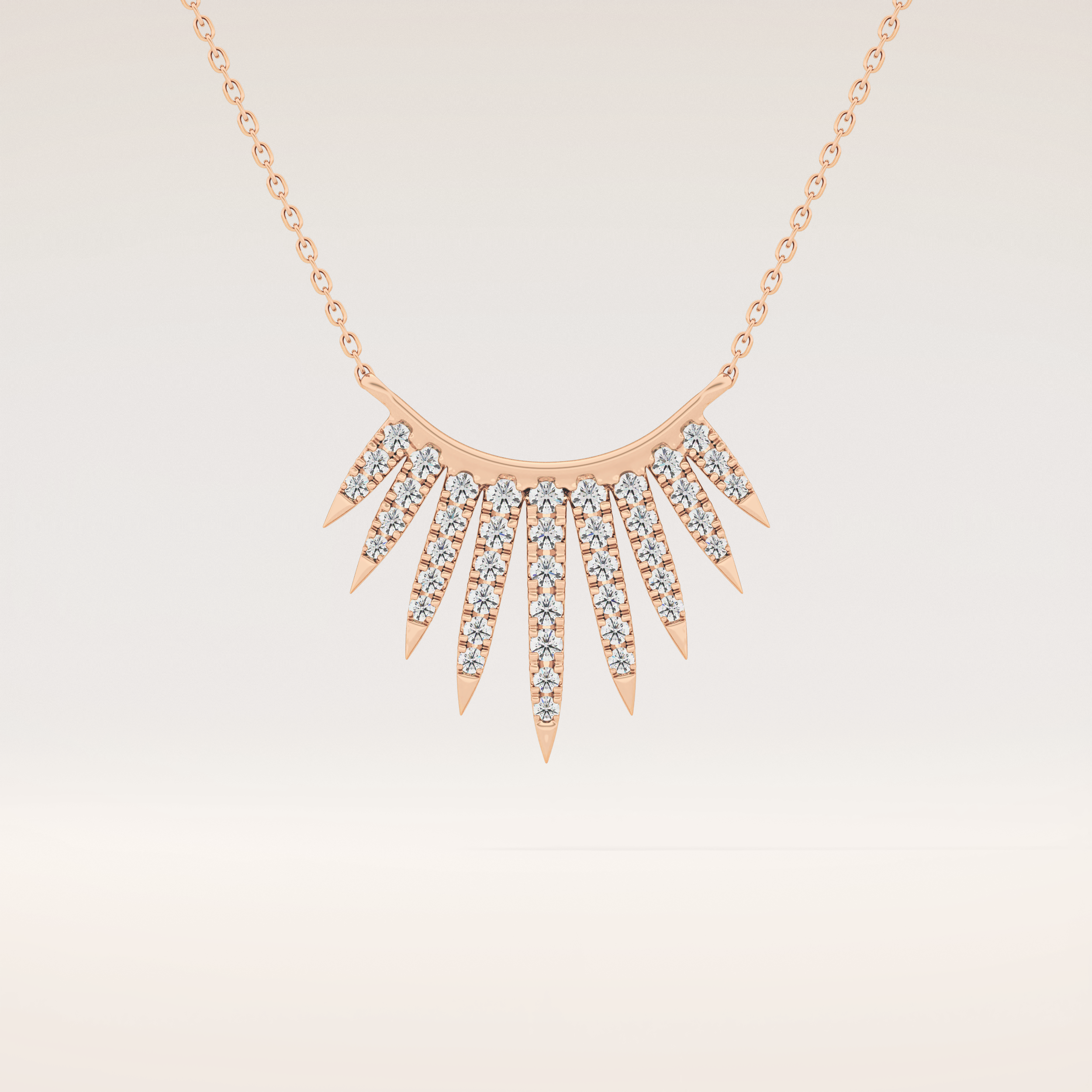 0.426 TCW Round Cut Moissanite Rising Sun Necklace