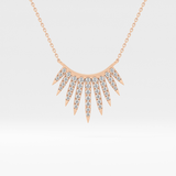 0.426 TCW Round Lab Grown Diamond Rising Sun Necklace