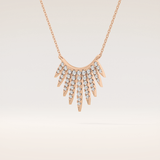 0.426 TCW Round Cut Moissanite Rising Sun Necklace