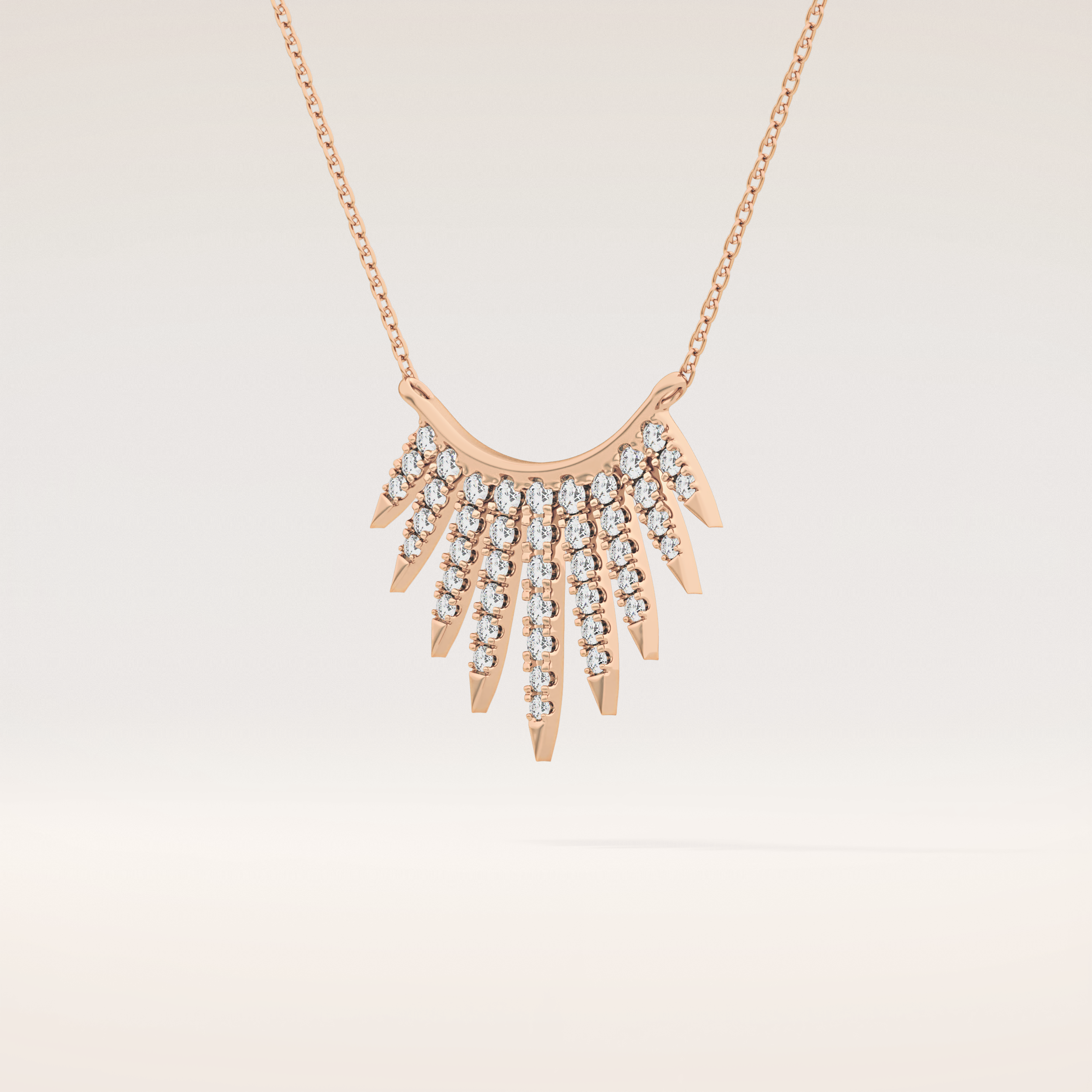 0.426 TCW Round Cut Moissanite Rising Sun Necklace