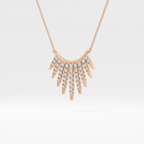 0.426 TCW Round Lab Grown Diamond Rising Sun Necklace
