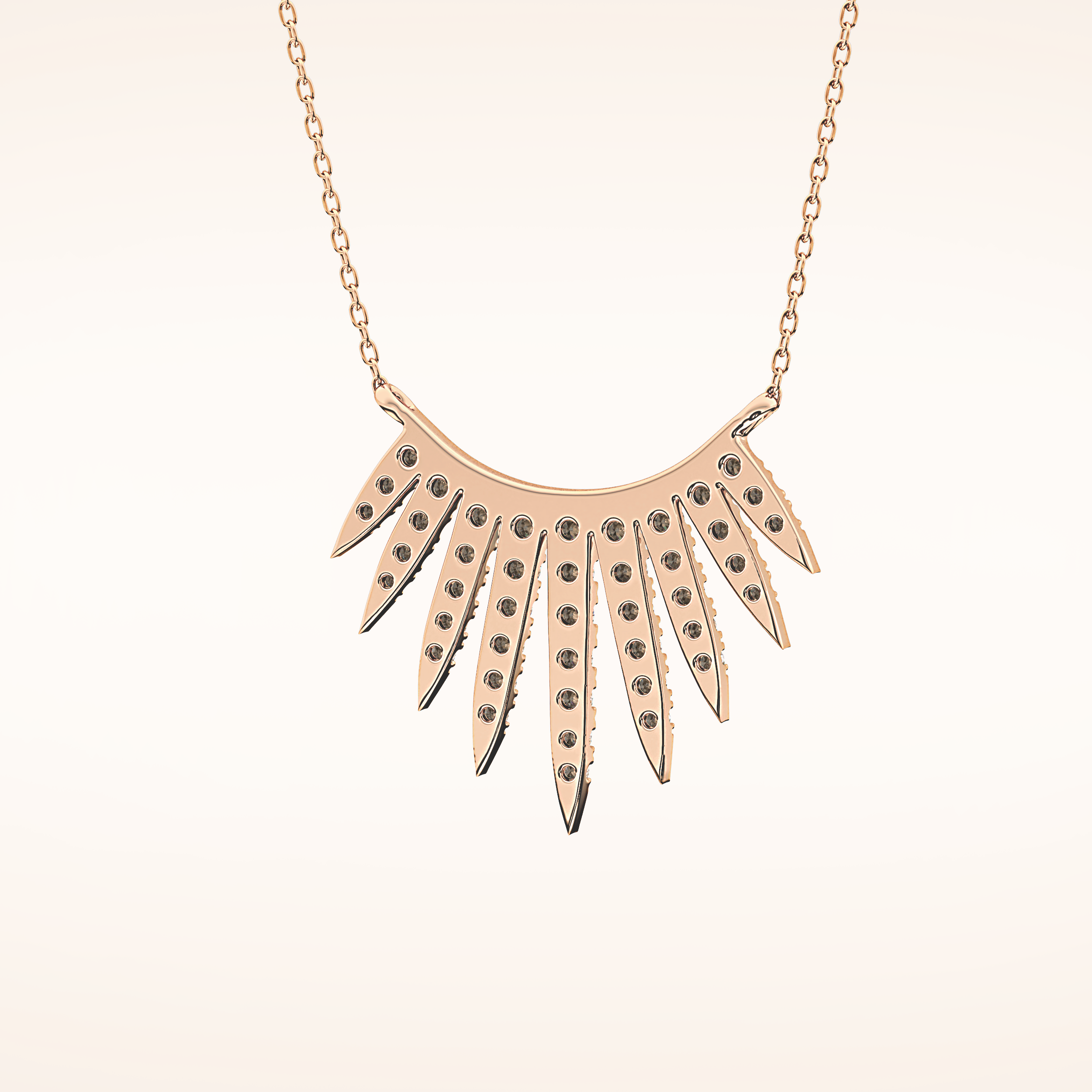 0.426 TCW Round Cut Moissanite Rising Sun Necklace