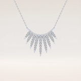 0.426 TCW Round Cut Moissanite Rising Sun Necklace