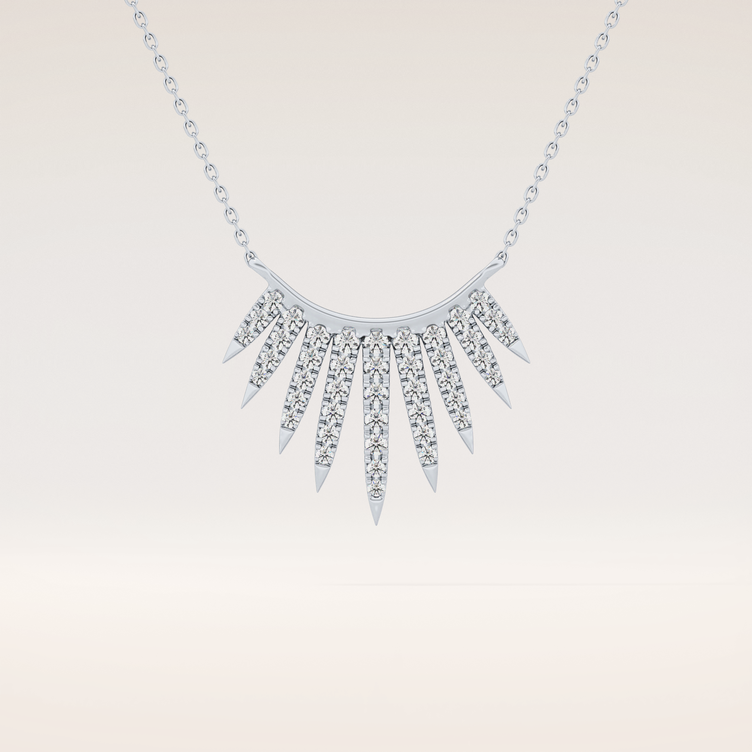 0.426 TCW Round Cut Moissanite Rising Sun Necklace