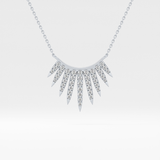 0.426 TCW Round Lab Grown Diamond Rising Sun Necklace