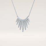 0.426 TCW Round Cut Moissanite Rising Sun Necklace