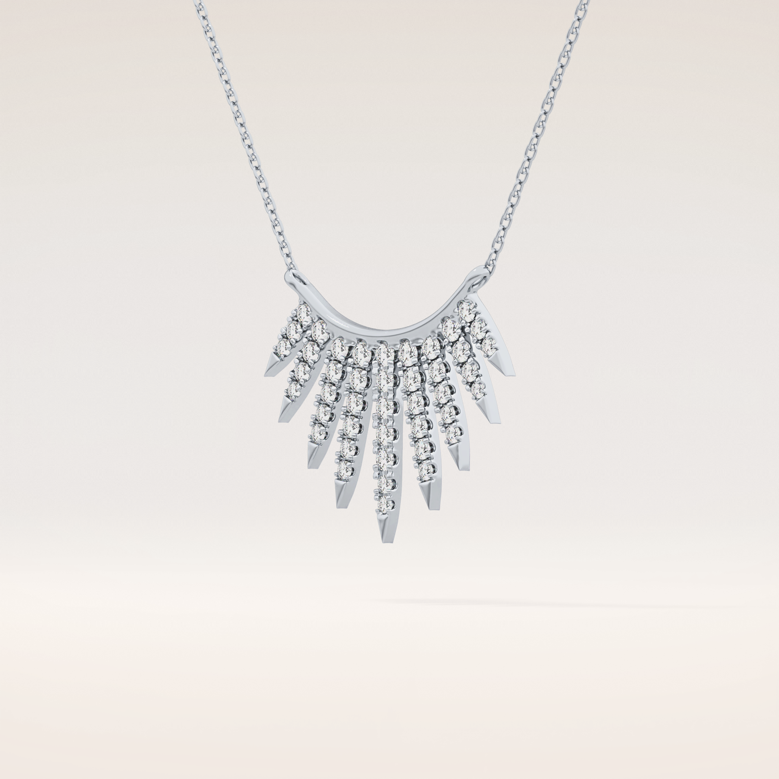 0.426 TCW Round Cut Moissanite Rising Sun Necklace
