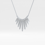 0.426 TCW Round Lab Grown Diamond Rising Sun Necklace