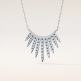 0.426 TCW Round Cut Moissanite Rising Sun Necklace