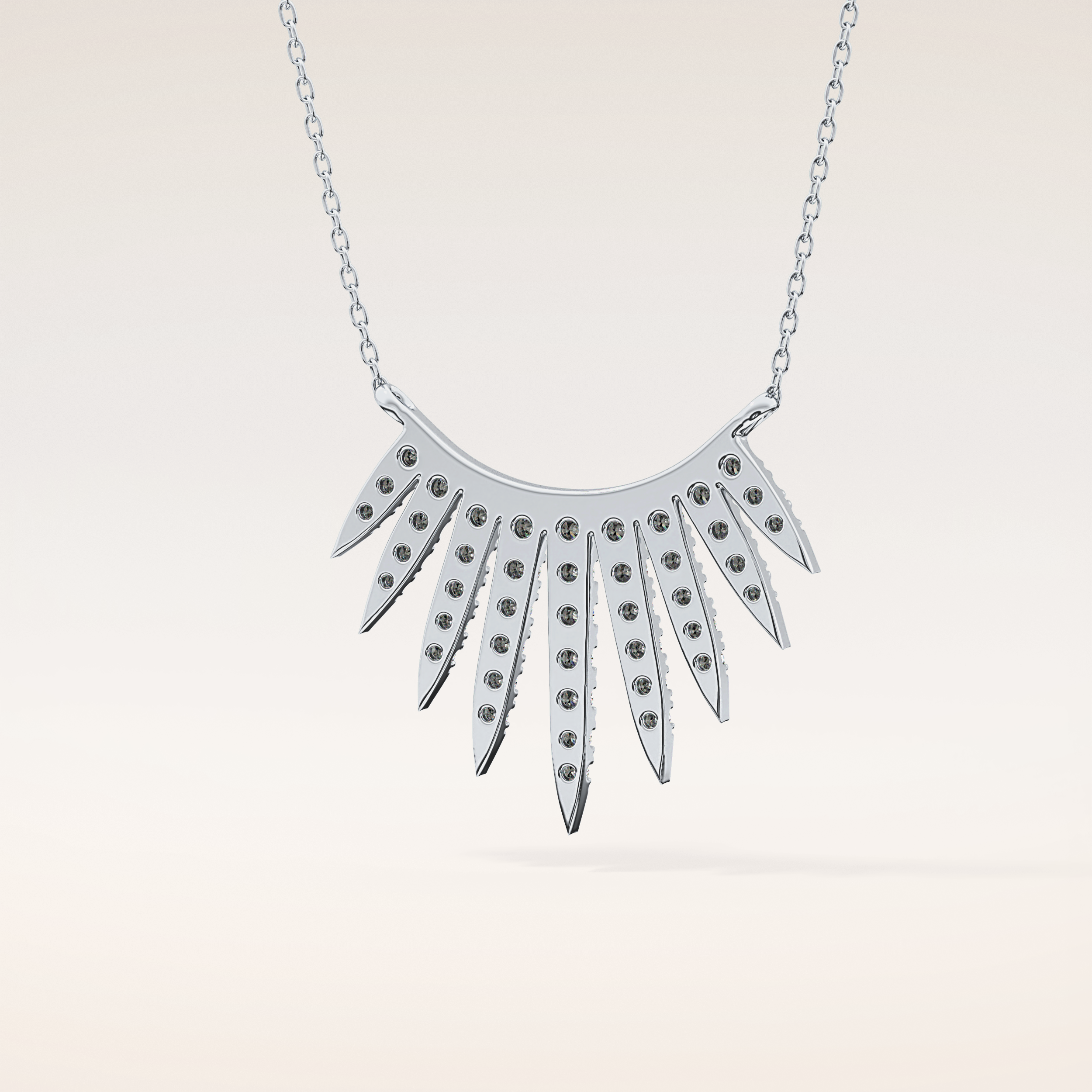 0.426 TCW Round Cut Moissanite Rising Sun Necklace
