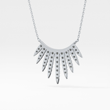 0.426 TCW Round Lab Grown Diamond Rising Sun Necklace