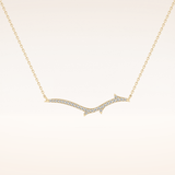0.123 TCW Round Cut Moissanite Twig Necklace