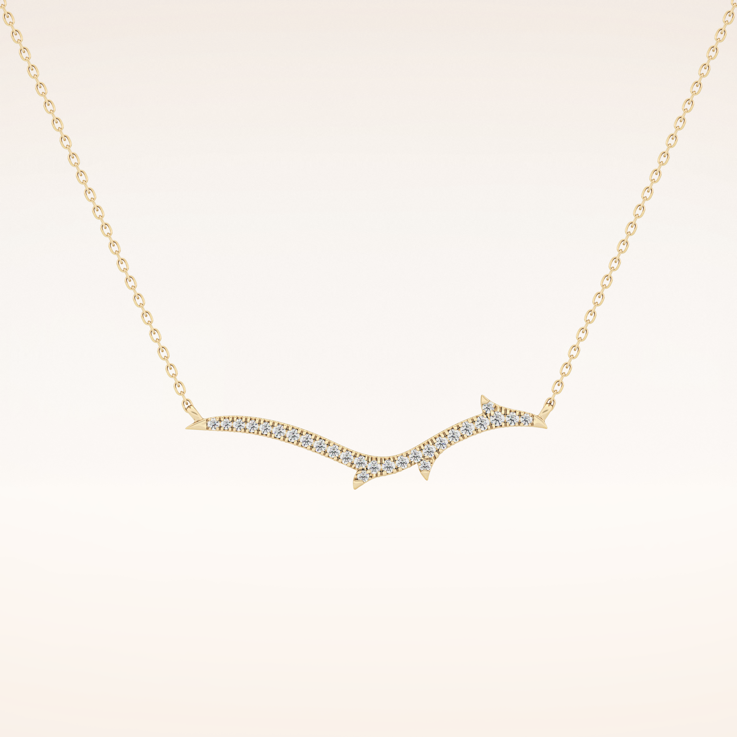 0.123 TCW Round Cut Moissanite Twig Necklace