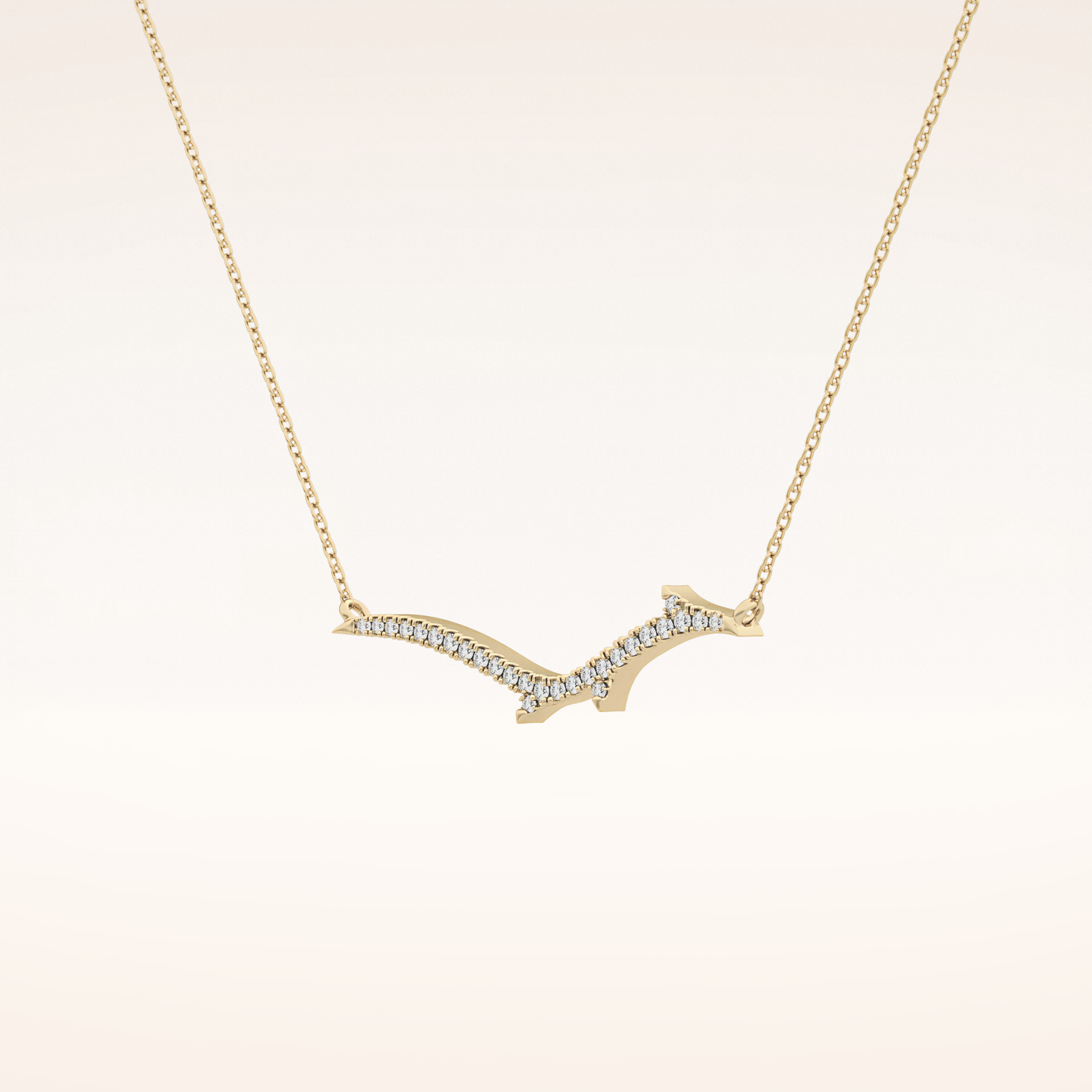 0.123 TCW Round Cut Moissanite Twig Necklace