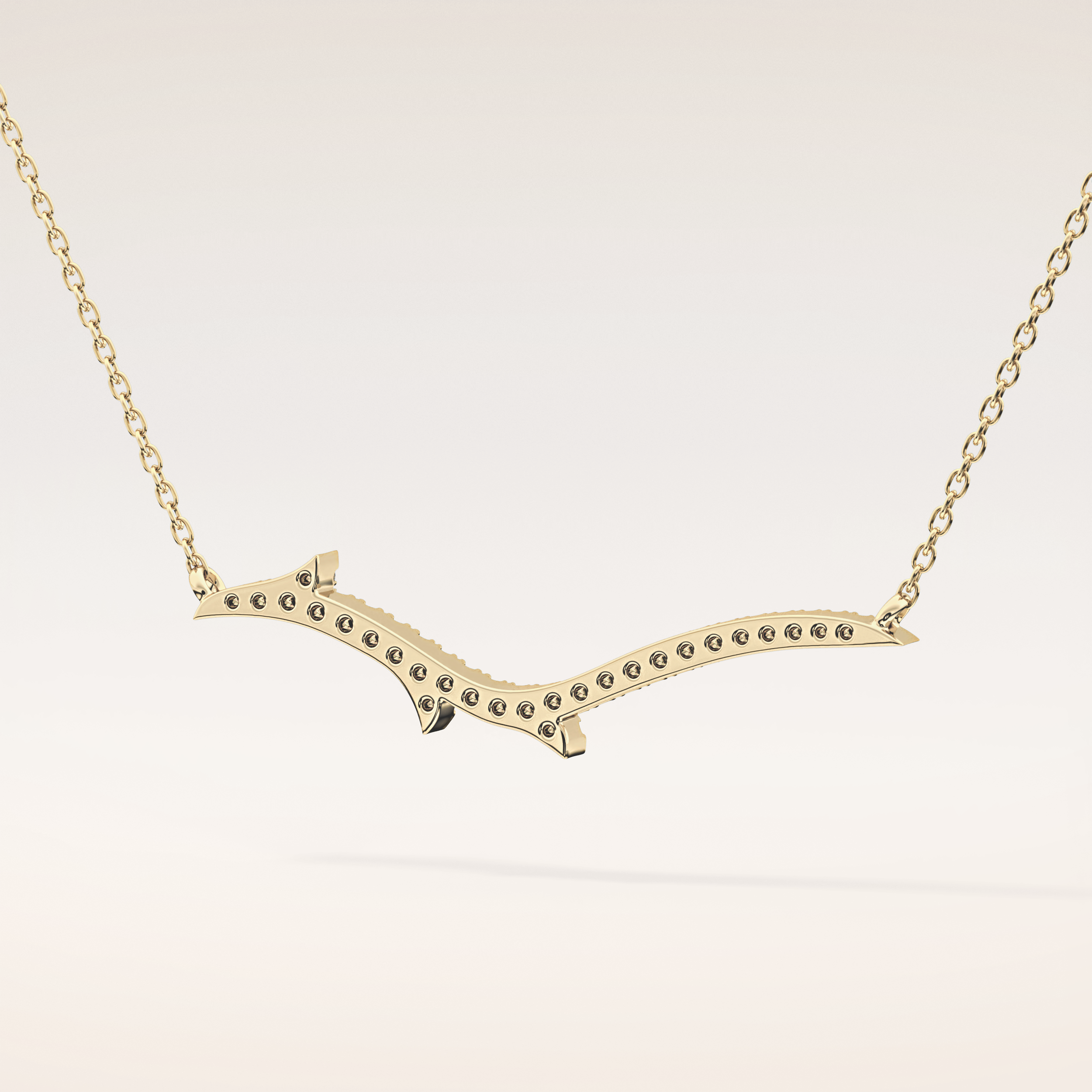 0.123 TCW Round Cut Moissanite Twig Necklace