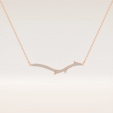 0.123 TCW Round Cut Moissanite Twig Necklace