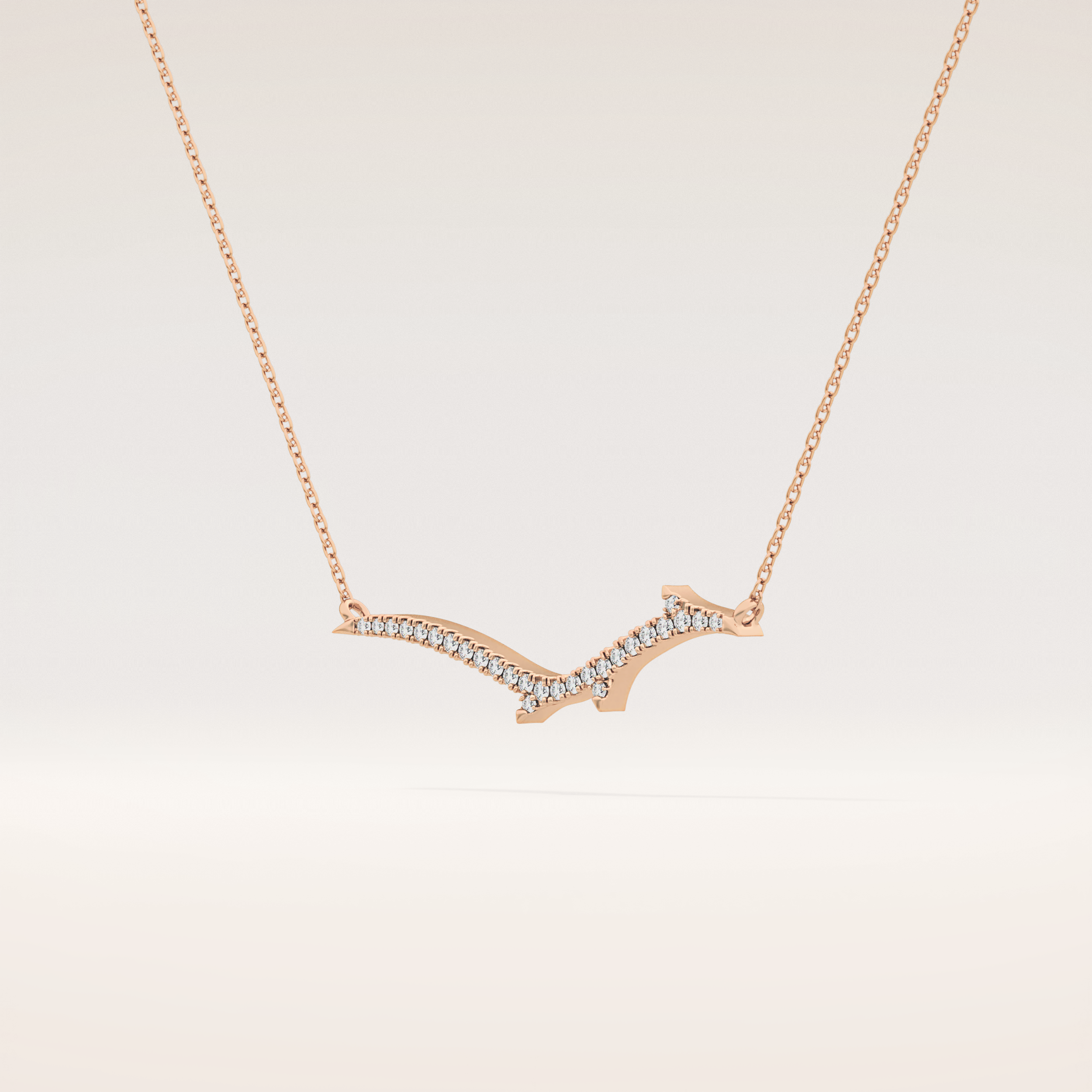 0.123 TCW Round Cut Moissanite Twig Necklace