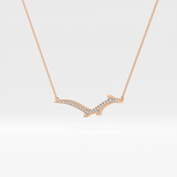 0.123 TCW Round Lab Grown Diamond Twig Necklace