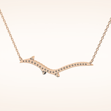 0.123 TCW Round Cut Moissanite Twig Necklace