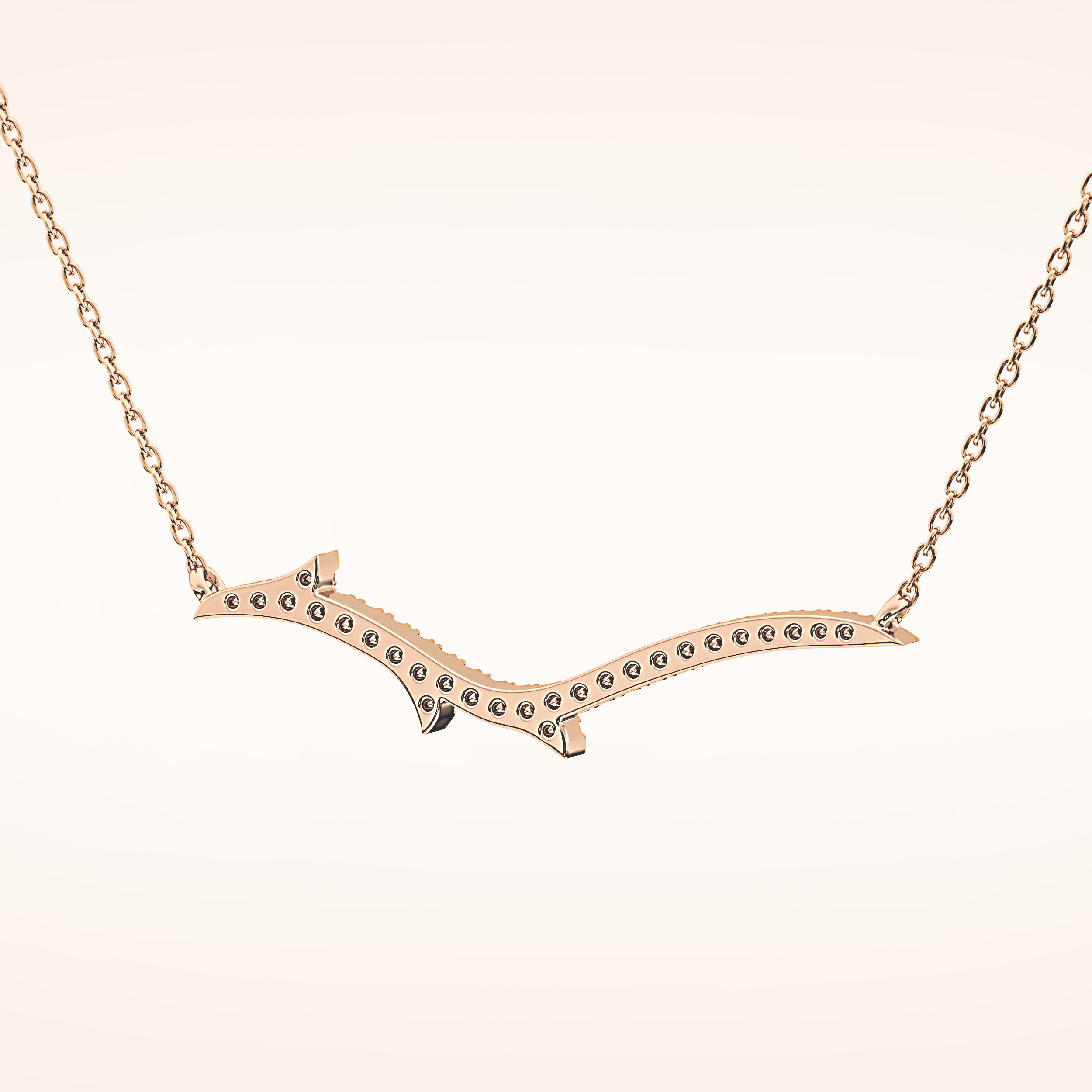 0.123 TCW Round Cut Moissanite Twig Necklace