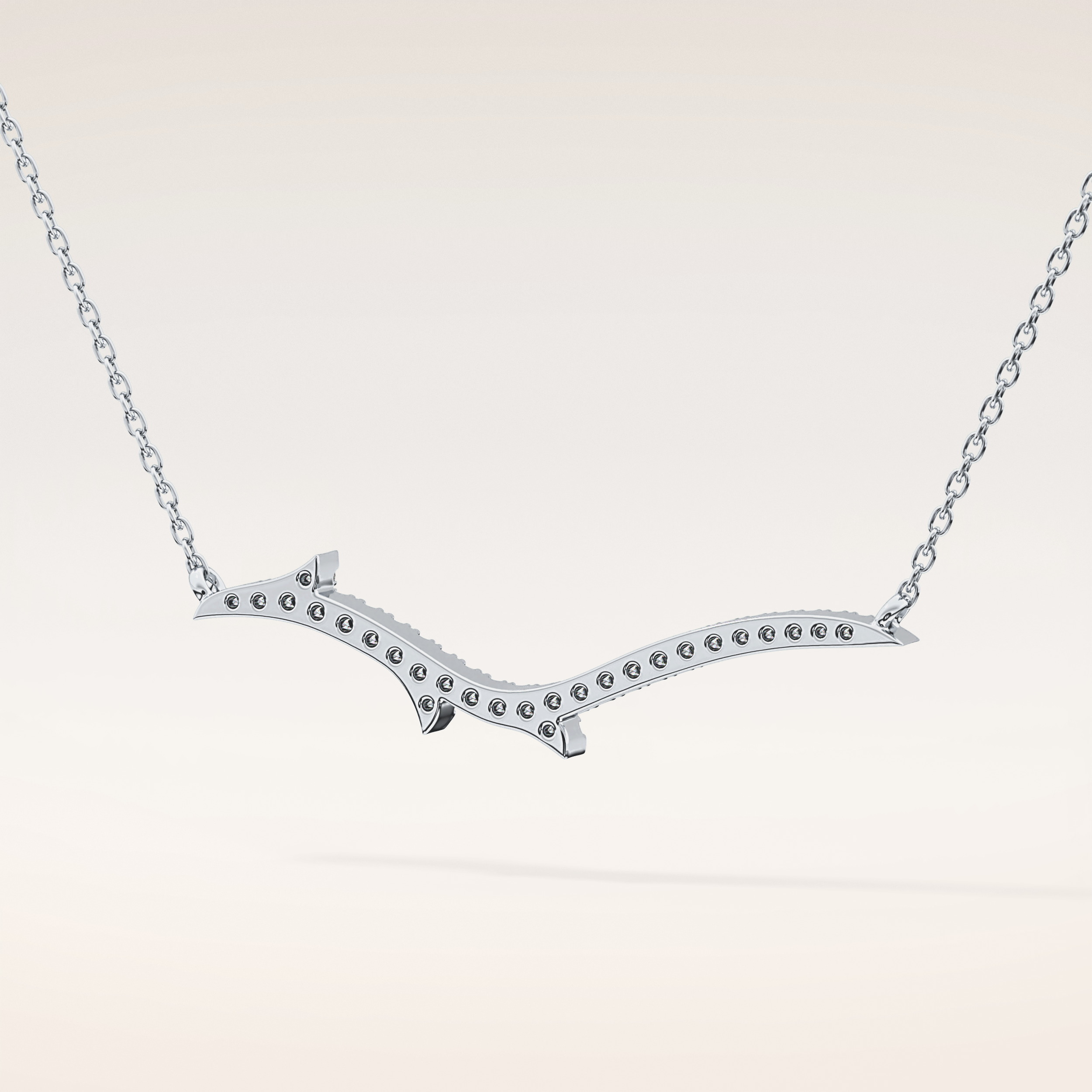 0.123 TCW Round Cut Moissanite Twig Necklace