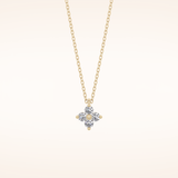 0.16 TCW Round Cut Moissanite Flower Design Necklace