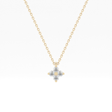 0.16 TCW Round Lab Grown Diamond Flower Design Necklace