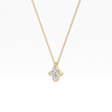 0.16 TCW Round Lab Grown Diamond Flower Design Necklace