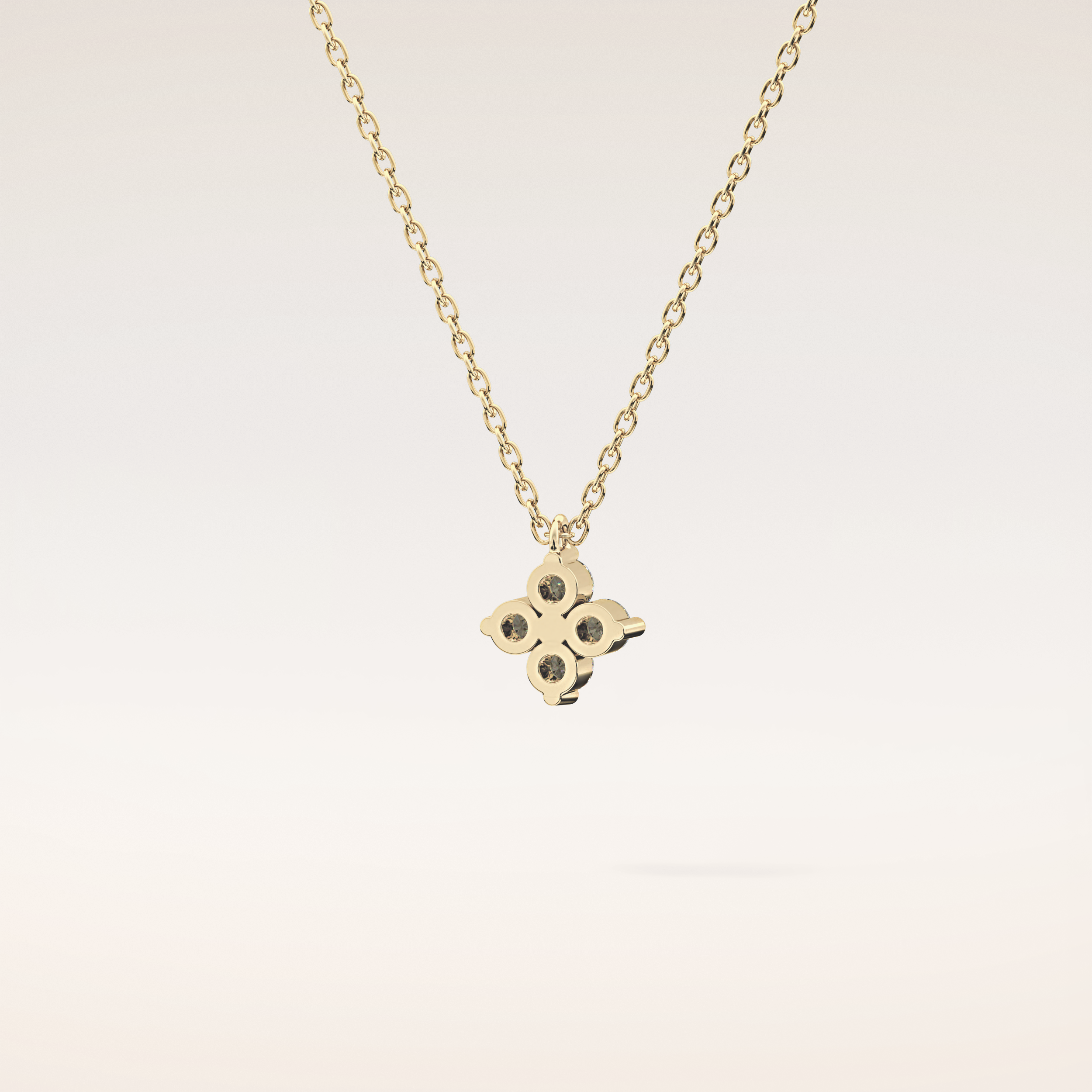 0.16 TCW Round Cut Moissanite Flower Design Necklace