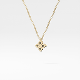 0.16 TCW Round Lab Grown Diamond Flower Design Necklace