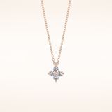 0.16 TCW Round Cut Moissanite Flower Design Necklace