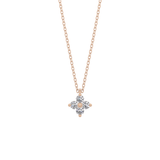 0.16 TCW Round Lab Grown Diamond Flower Design Necklace