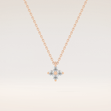 0.16 TCW Round Cut Moissanite Flower Design Necklace