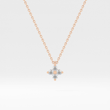 0.16 TCW Round Lab Grown Diamond Flower Design Necklace