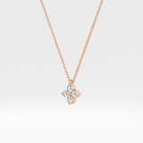 0.16 TCW Round Lab Grown Diamond Flower Design Necklace