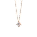 0.16 TCW Round Lab Grown Diamond Flower Design Necklace