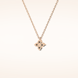 0.16 TCW Round Cut Moissanite Flower Design Necklace