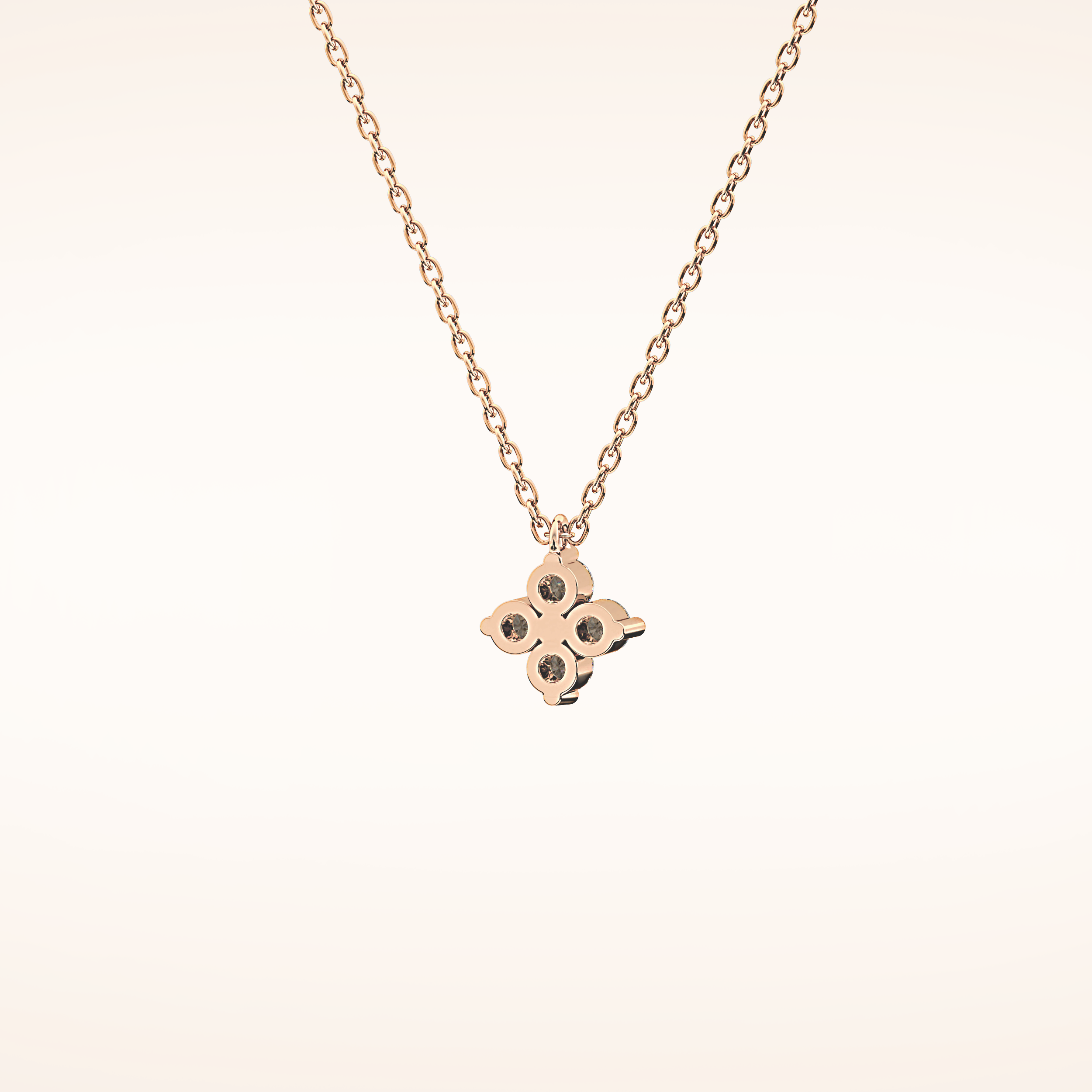 0.16 TCW Round Cut Moissanite Flower Design Necklace