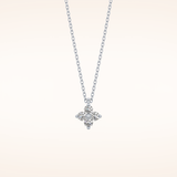 0.16 TCW Round Cut Moissanite Flower Design Necklace